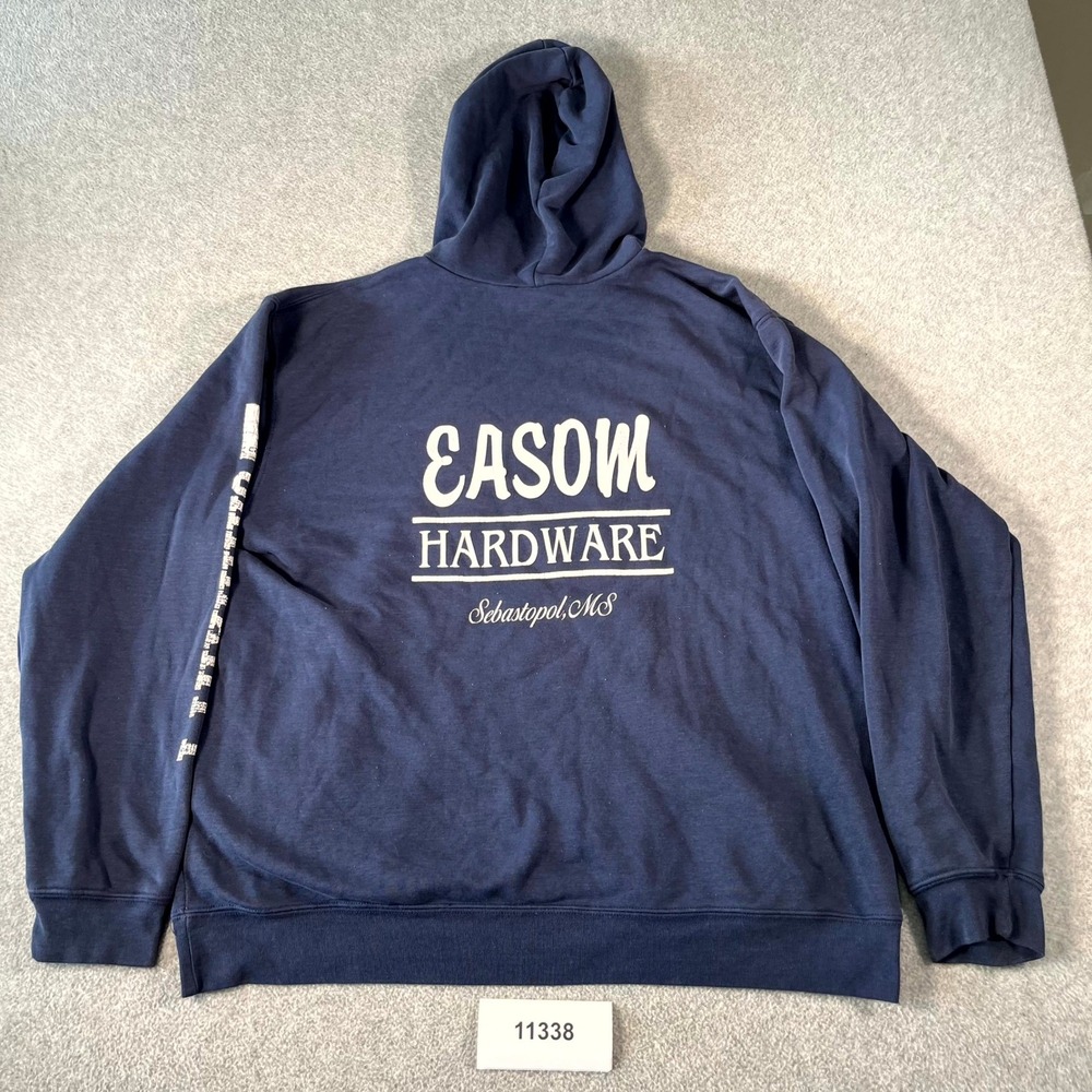 Carhartt Midweight Loose Fit Hoodie Mens Large Navy Blue Cotton Fleece Lined - Picture 7 of 7